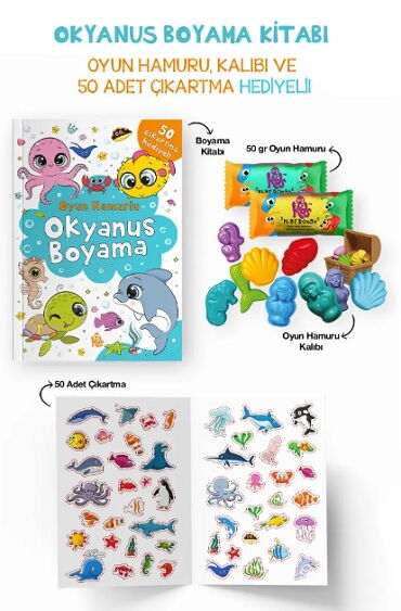 OKYANUS BOYAMA KİTABI OYUN HAMURU OYUNCAK VE ÇIKAR