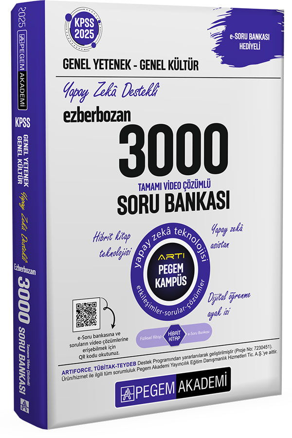 KPSS GENEL YETENEK EZBERBOZAN 3000 SORU 2025