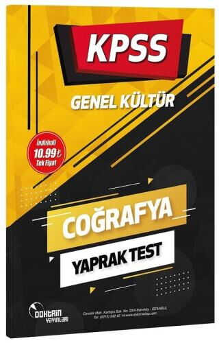 KPSS COĞRAFYA GENEL KÜLTÜR YAPRAK TEST