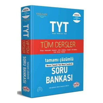 YKS TYT TÜM DERSLER SORU BANKASI ÇÖZÜMLÜ MAVİ 