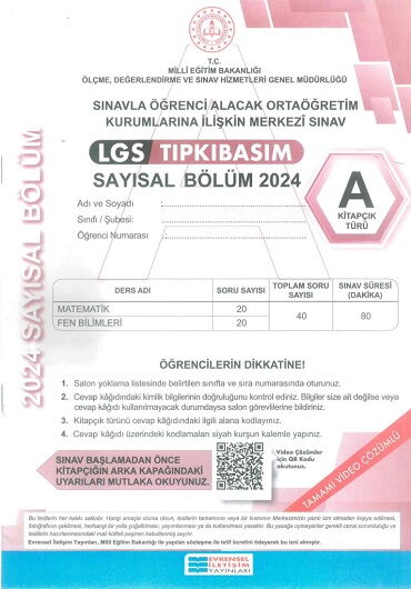 2024 LGS TIPKIBASIM SAYISAL BÖLÜM A