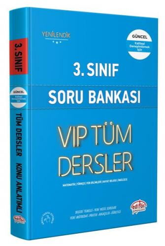 3.SINIF TÜM DERSLER SORU BANKASI MAVİ KİTAP