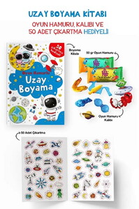 UZAY BOYAMA KİTABI OYUN HAMURU OYUNCAK VE ÇIKARTMA #1