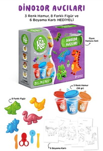 DİNOZOR AVCILARI OYUN HAMURU SETİ 17 PARÇA #1