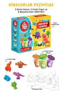 DİNOZORLAR PEŞİMİZDE OYUN HAMURU SETİ 14 PARÇA #1